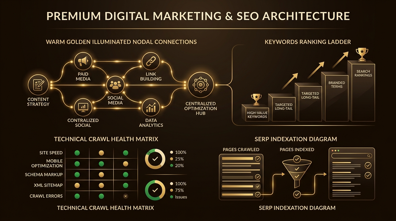 Search engine optimization and digital marketing architecture framework
